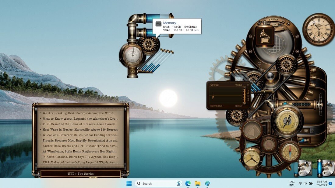 Dock Steampunk giống như tương tự cho máy tính để bàn Windows.