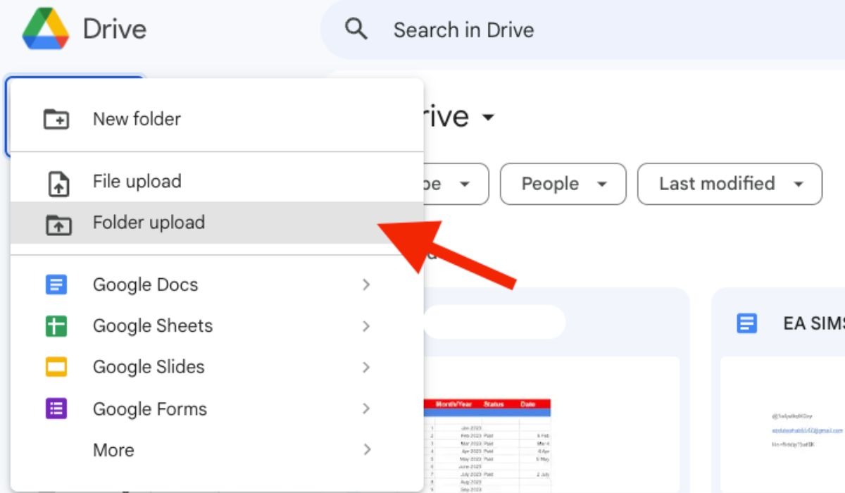 Tải lên thư mục Google Drive