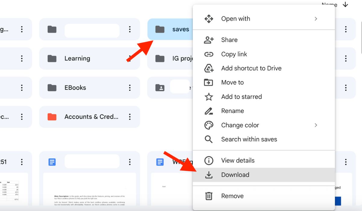 Lưu tải xuống Google Drive