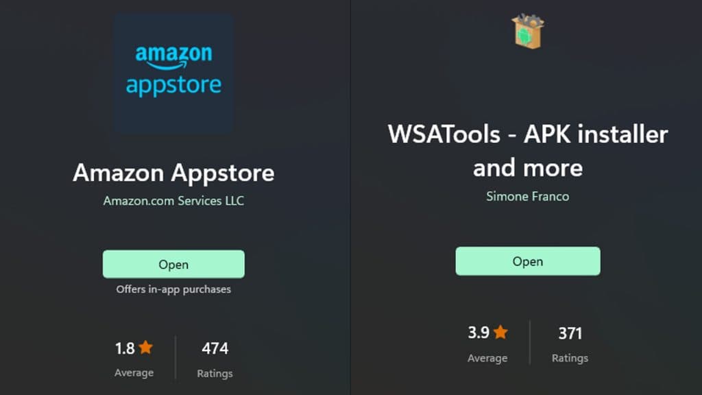 Cửa hàng ứng dụng Amazon Công cụ WSA Cửa hàng Microsoft
