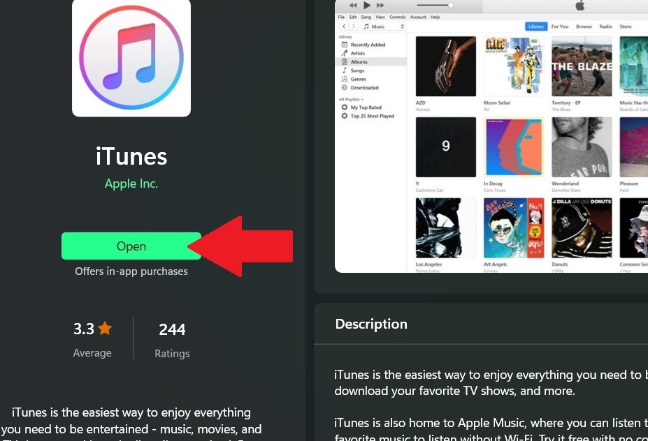 Mở Itunes