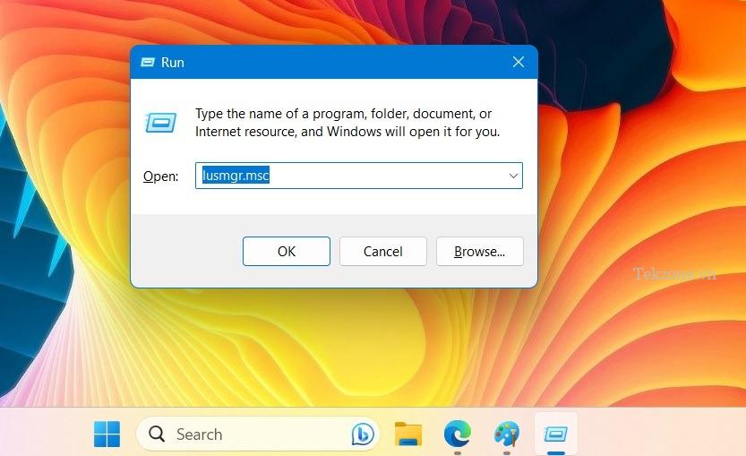 Nhập Lusmgr.msc trong lệnh Run để mở Nhóm và người dùng cục bộ.