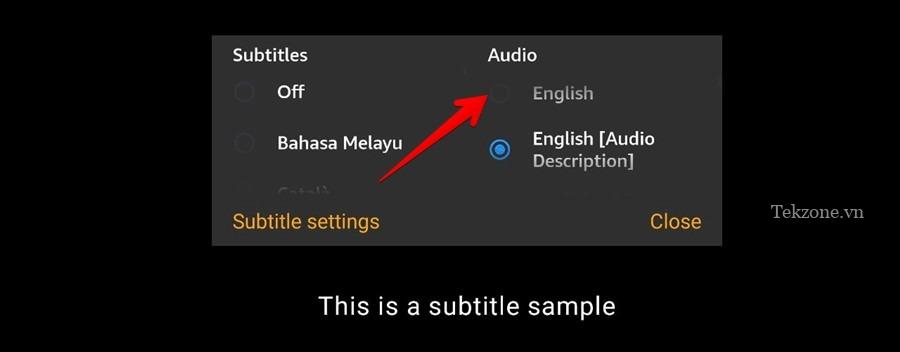 Phụ đề điện thoại Prime Video Thay đổi âm thanh