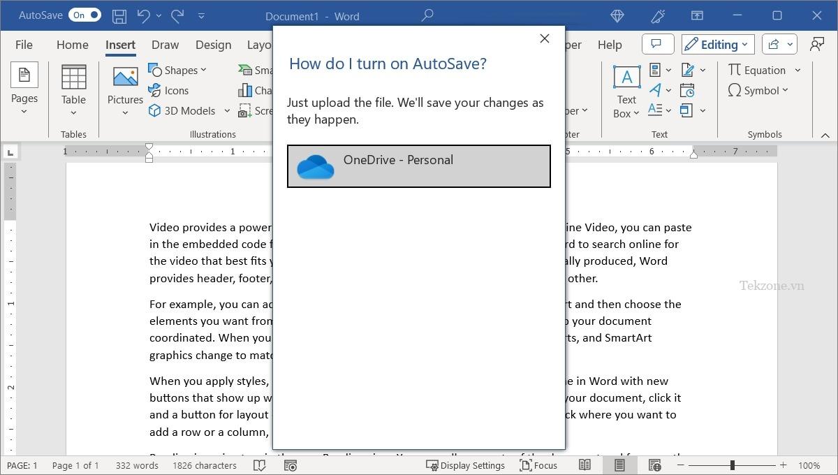 Danh sách dịch vụ Lưu Tự động với OneDrive