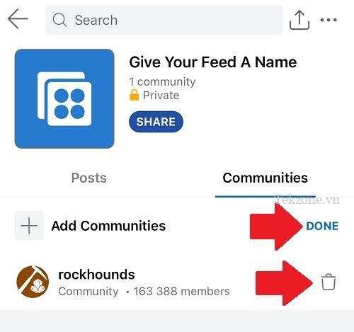Xóa Cộng đồng Reddit khỏi Bảng tin