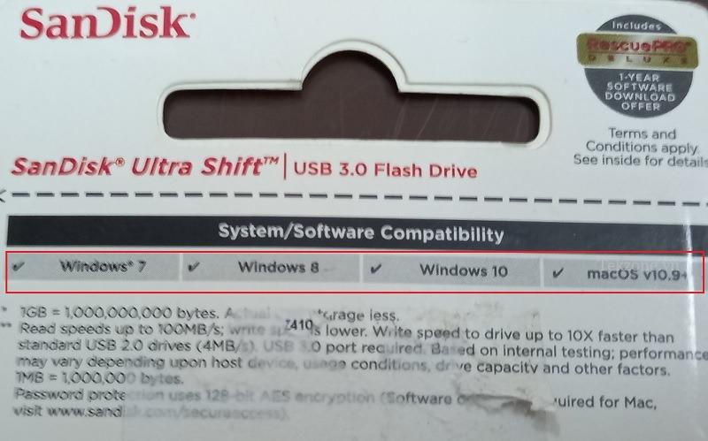 Hệ thống và phần mềm tương thích với mẫu San Disk USB 3.0