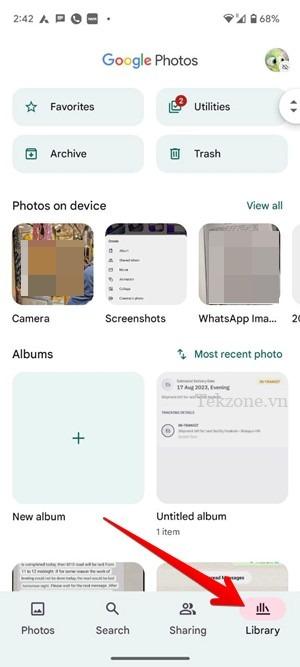 Mở album trên điện thoại di động của Google Photos
