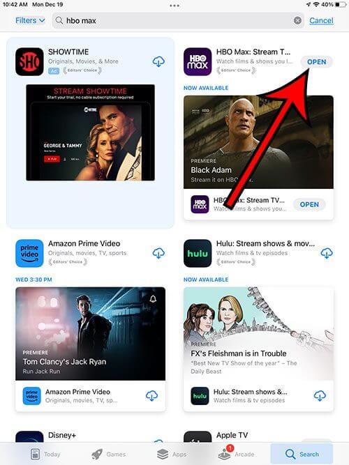 cách xem HBO Max trên iPad