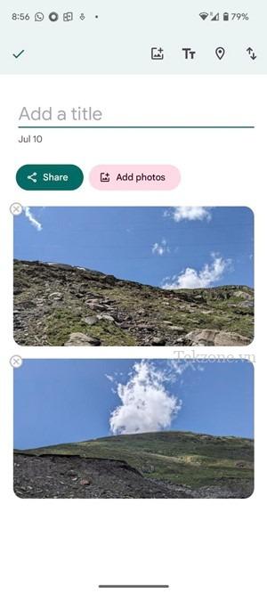 Tên anbom Google Photos