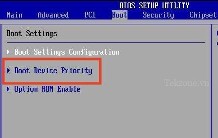 Thay đổi thiết bị khởi động bằng cài đặt BIOS