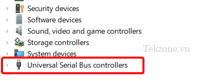 Mở rộng bộ điều khiển USB trong Trình quản lý thiết bị