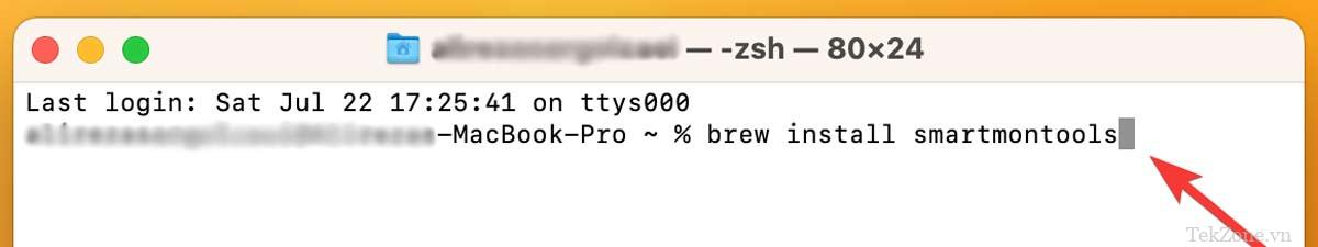 Cài đặt Smartmontools với Homebrew