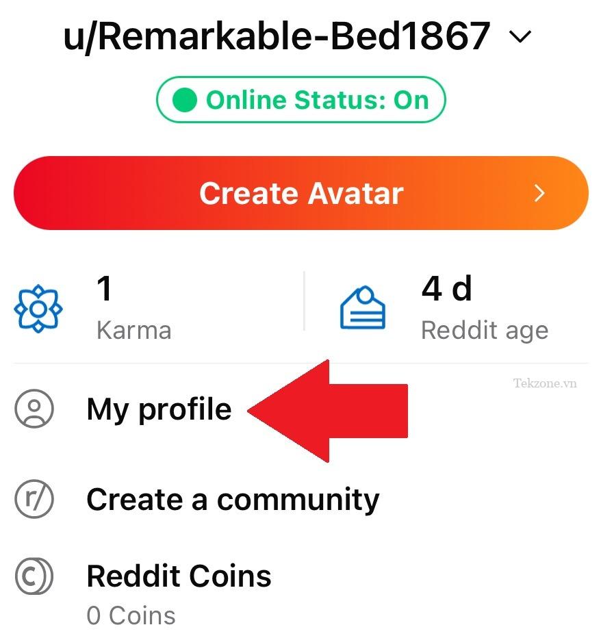 Reddit Mobile hồ sơ của tôi