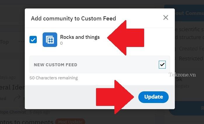 Thêm cộng đồng vào Bảng tin Reddit tùy chỉnh