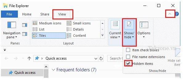 Trình đơn File Explorer trong Windows 10.