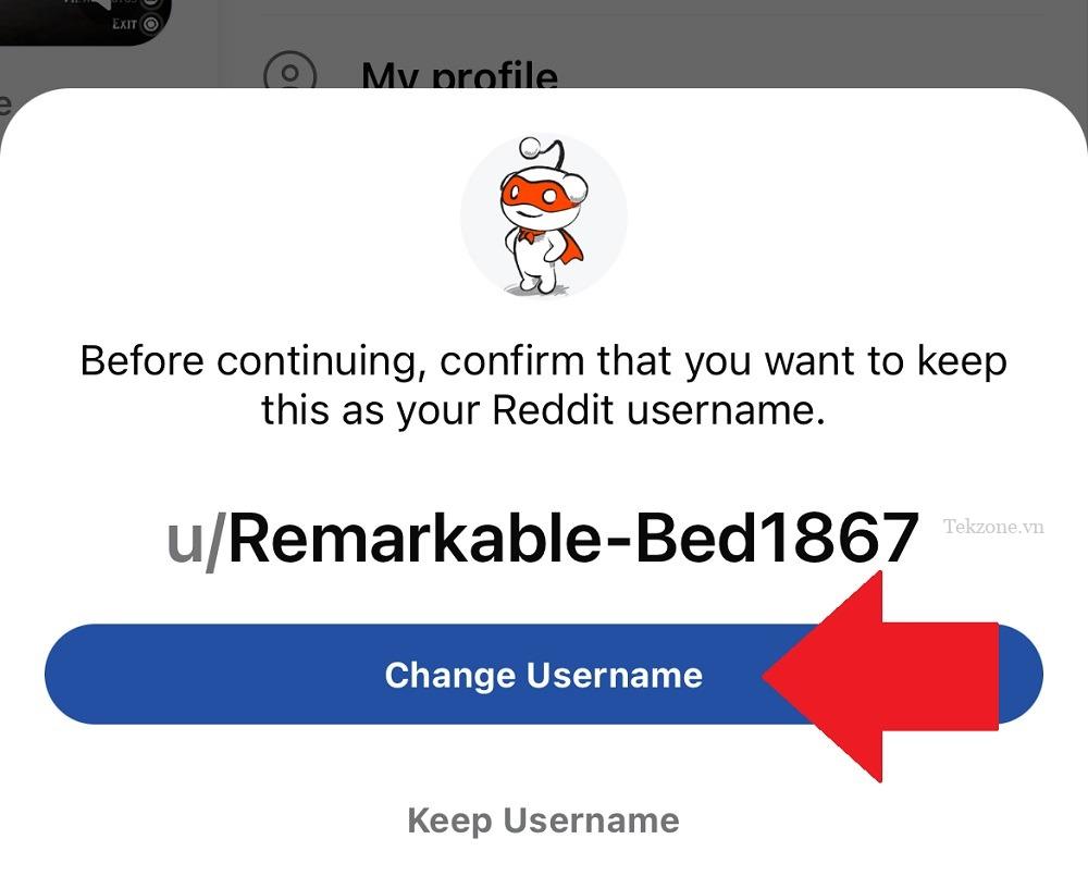 Reddit Mobile xác nhận thay đổi tên người dùng