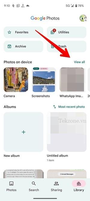 Google Photos Xem thư mục cục bộ