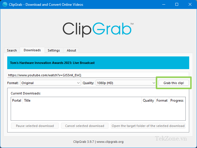 ClipGrab Lấy clip này