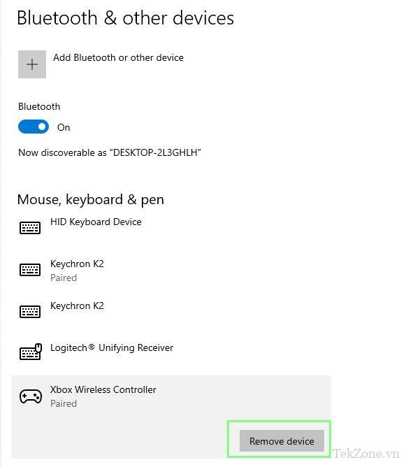 Windows Xóa thiết bị Bluetooth