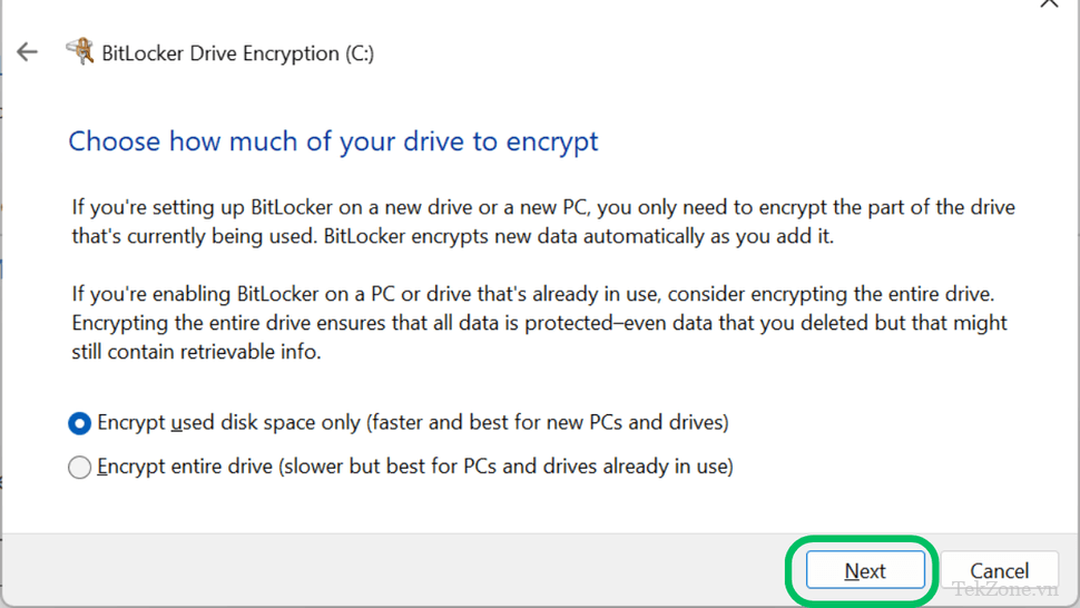 Bật hoặc tắt mã hóa Bitlocker trong Windows