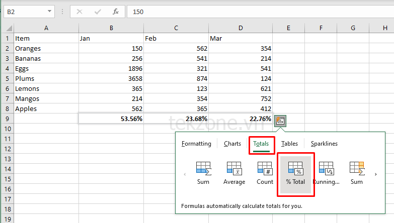 Cách sử dụng Quick Analysis Tool trong Microsoft Excel hình 14