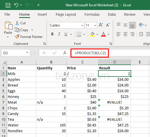 Cách khắc phục lỗi #VALUE!  Lỗi trong Microsoft Excel hình ảnh 3