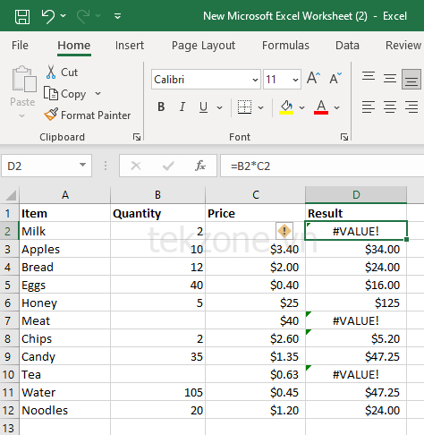 Cách khắc phục lỗi #VALUE!  Lỗi trong Microsoft Excel hình ảnh 5