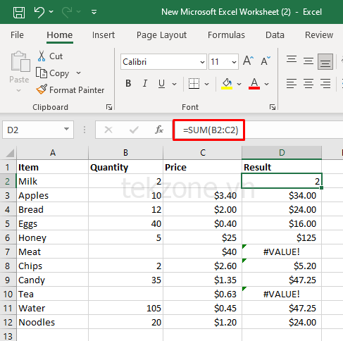 Cách khắc phục lỗi #VALUE!  Lỗi Microsoft Excel hình 6