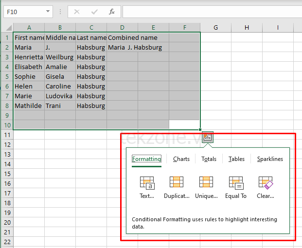 Cách sử dụng Công cụ Quick Analysis trong Microsoft Excel hình 7