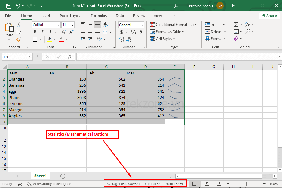 Cách sử dụng và tùy chỉnh thanh trạng thái trong Microsoft Excel hình 7