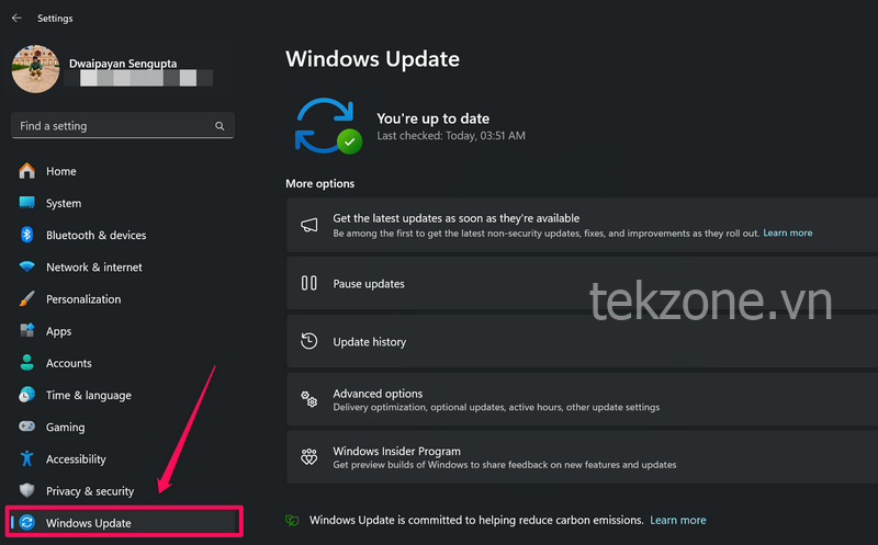Kiểm tra bản cập nhật Windows windows 11 1