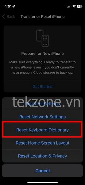 reset từ điển bàn phím iphone 1 1